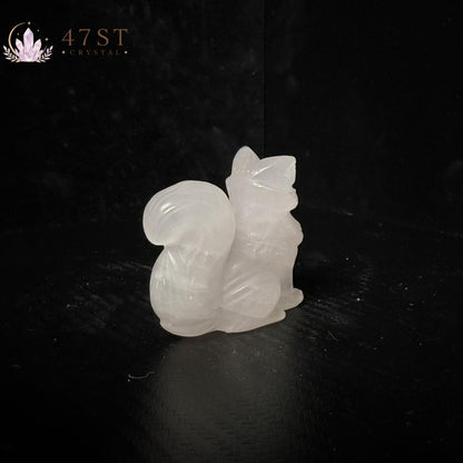 Rose Quartz Fox Carving