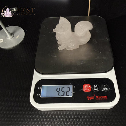 Rose Quartz Fox Carving