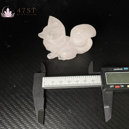 Rose Quartz Fox Carving