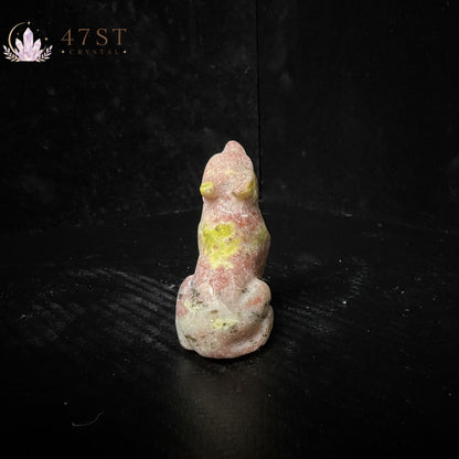Plum Blossom Jasper Wolf Carving
