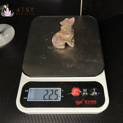 Plum Blossom Jasper Wolf Carving