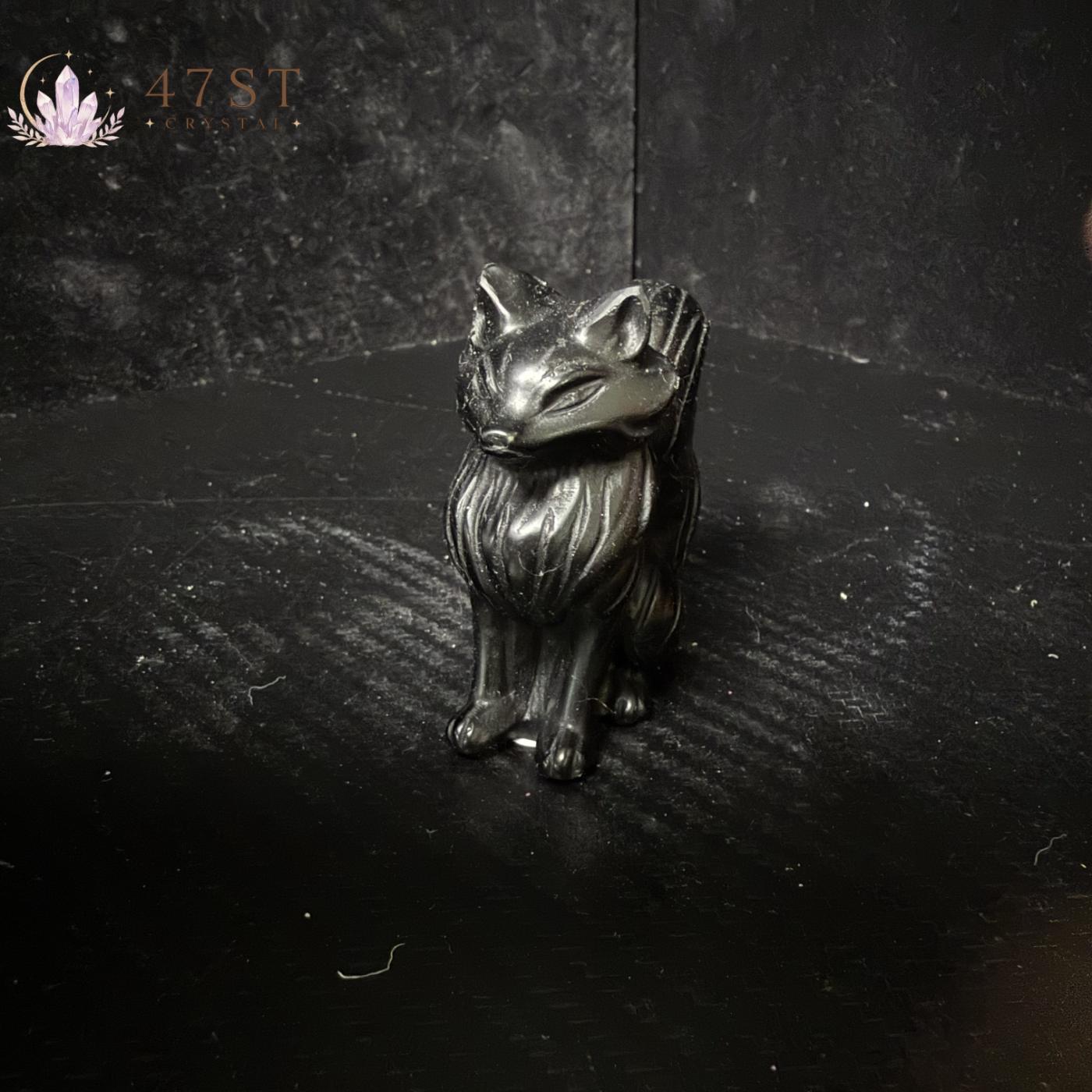 Obsidian Fox Carving