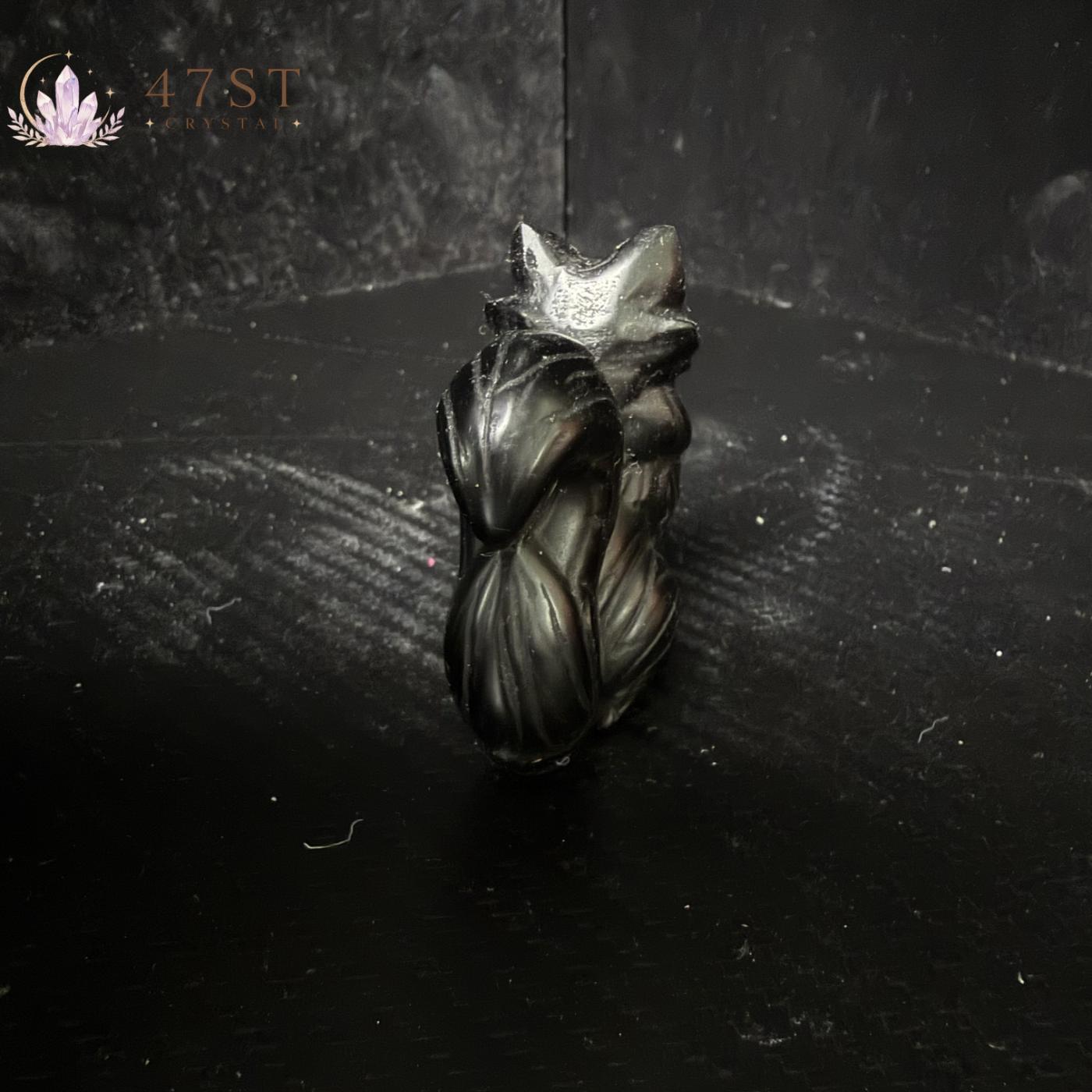 Obsidian Fox Carving