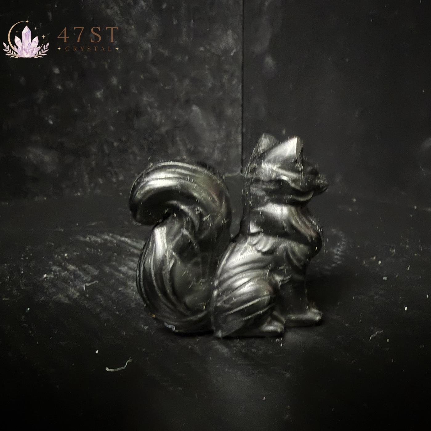 Obsidian Fox Carving