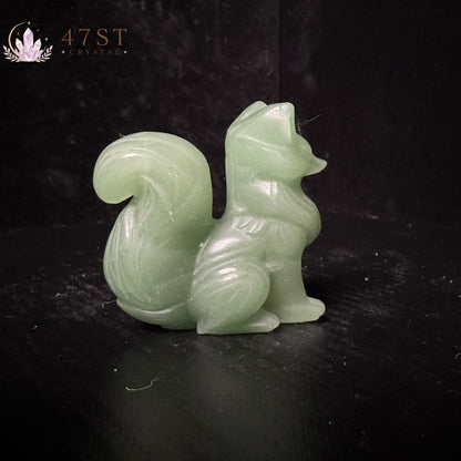 Green Aventurine Fox Carving