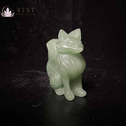 Green Aventurine Fox Carving