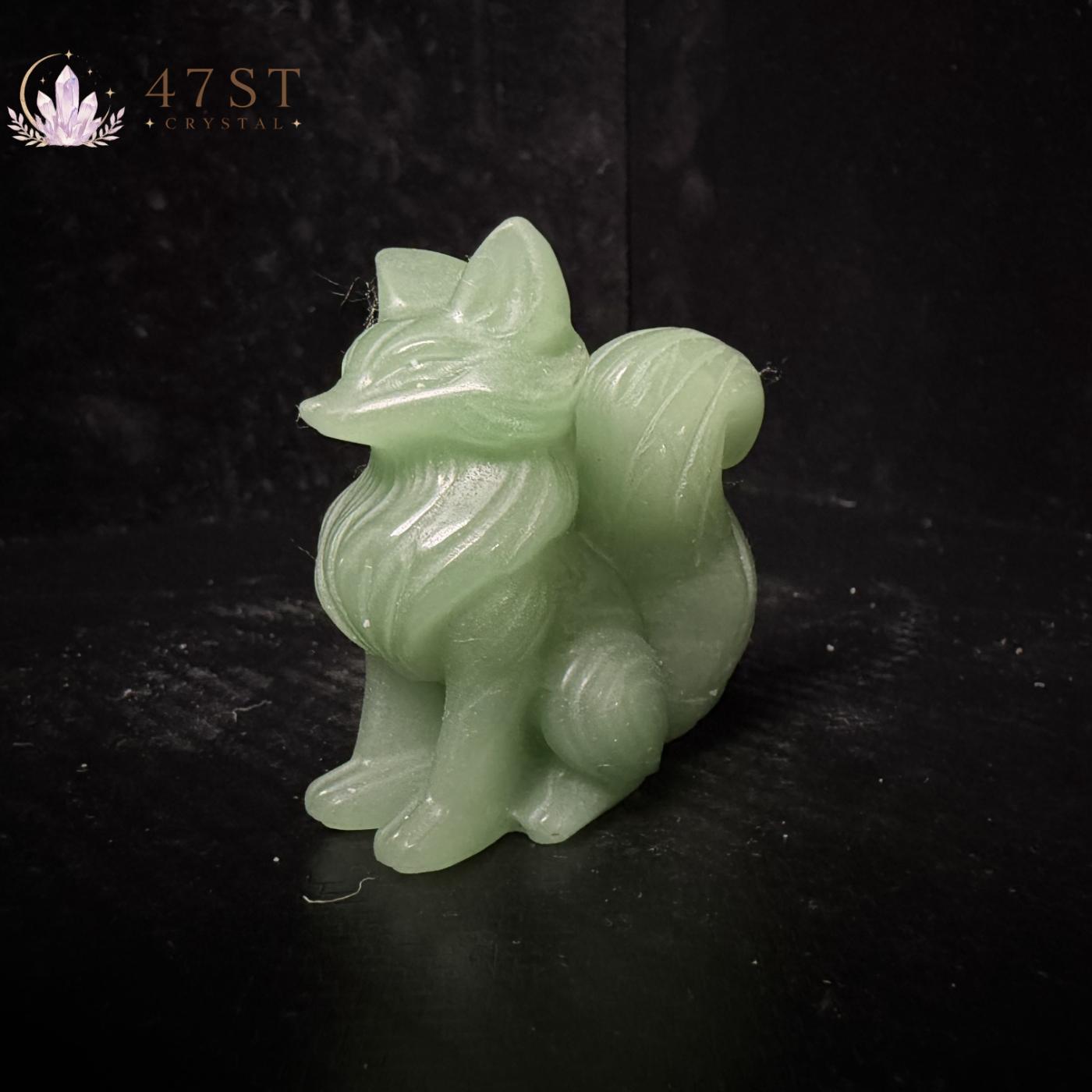 Green Aventurine Fox Carving