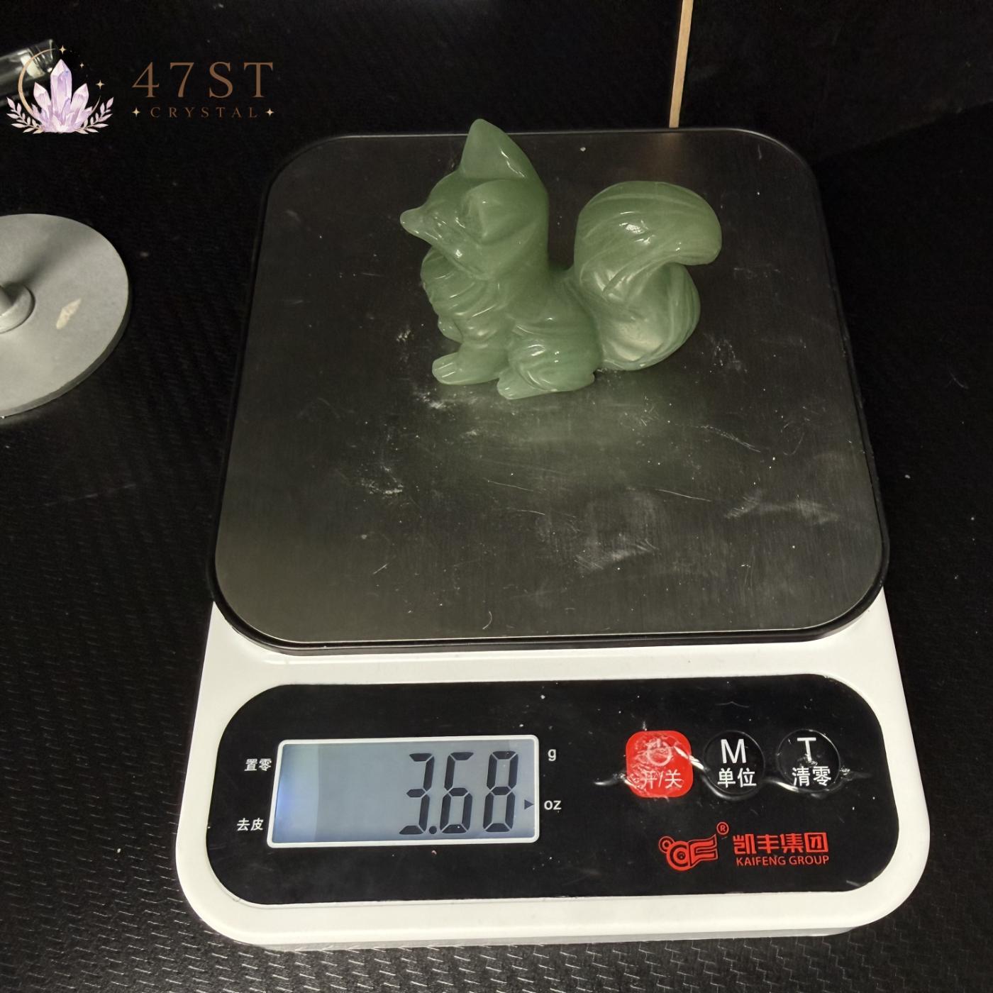 Green Aventurine Fox Carving