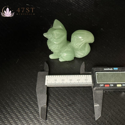 Green Aventurine Fox Carving