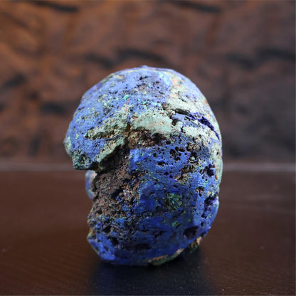 Azurite Skull Carving