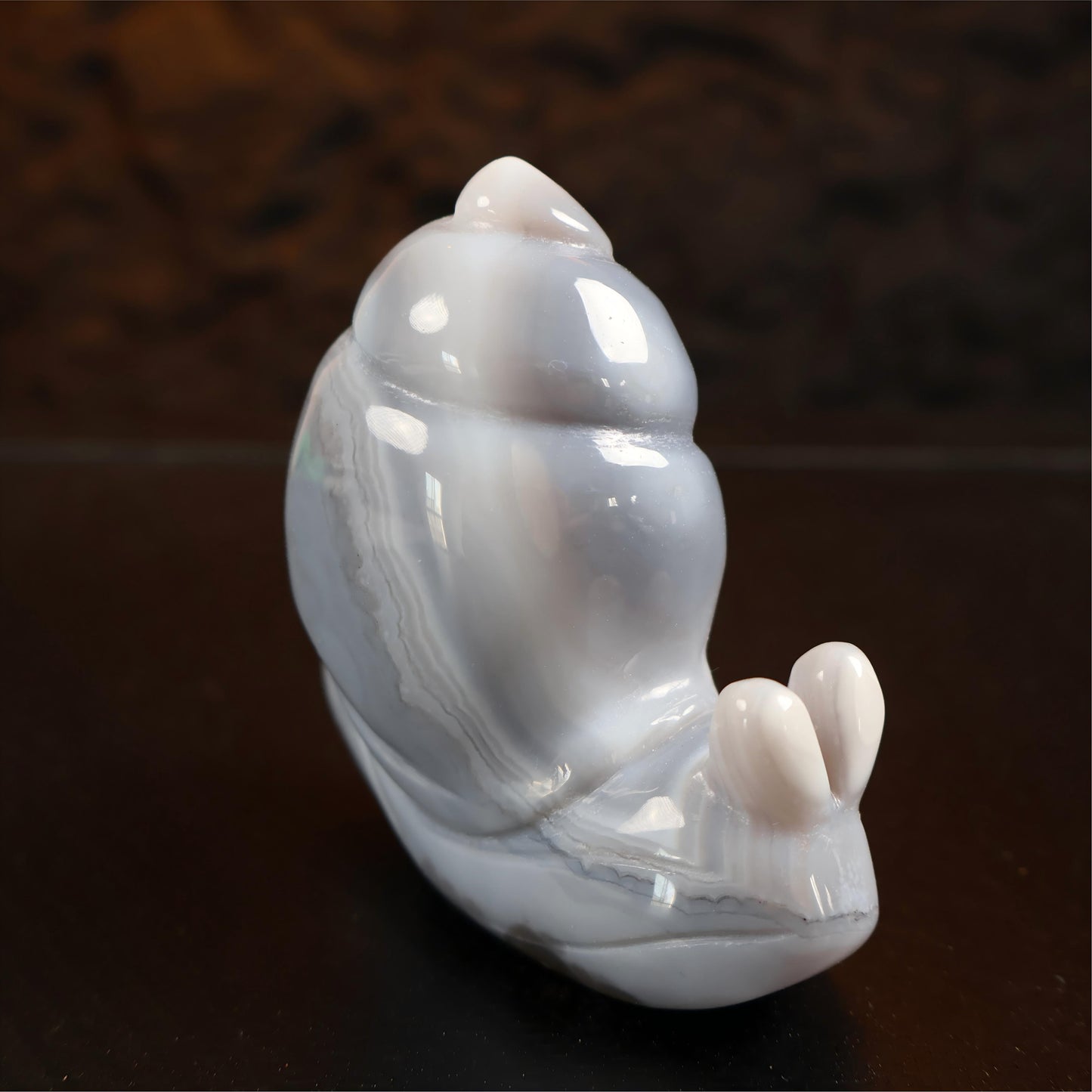 Druzy Agate Snail Carving
