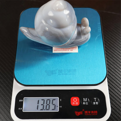 Druzy Agate Snail Carving