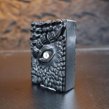 Obsidian Dragon Eye Book Carving