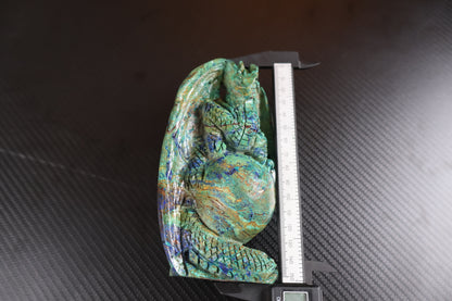 Azurite Dragon Crystal Carving