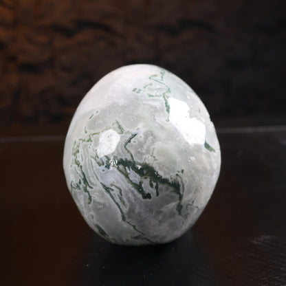 Moss Agate Skull Crystal Carving