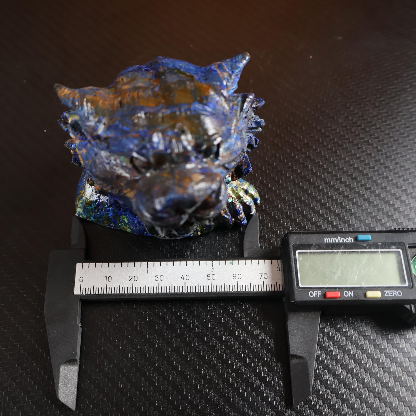 Azurite Tiger Head Mineral Carving