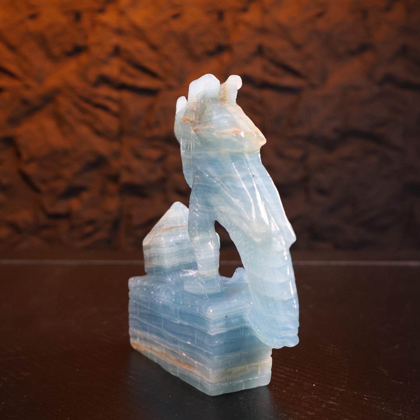 Blue Onyx Dragon Carving