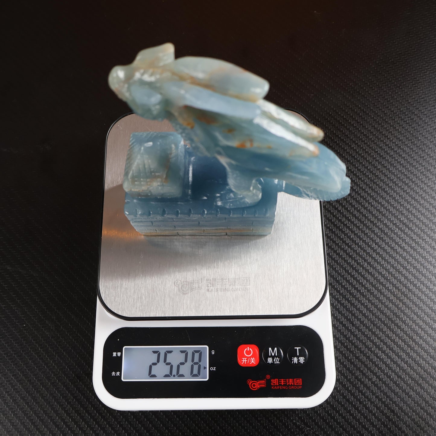 Blue Onyx Dragon Carving