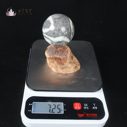 Shell Jasper Sphere