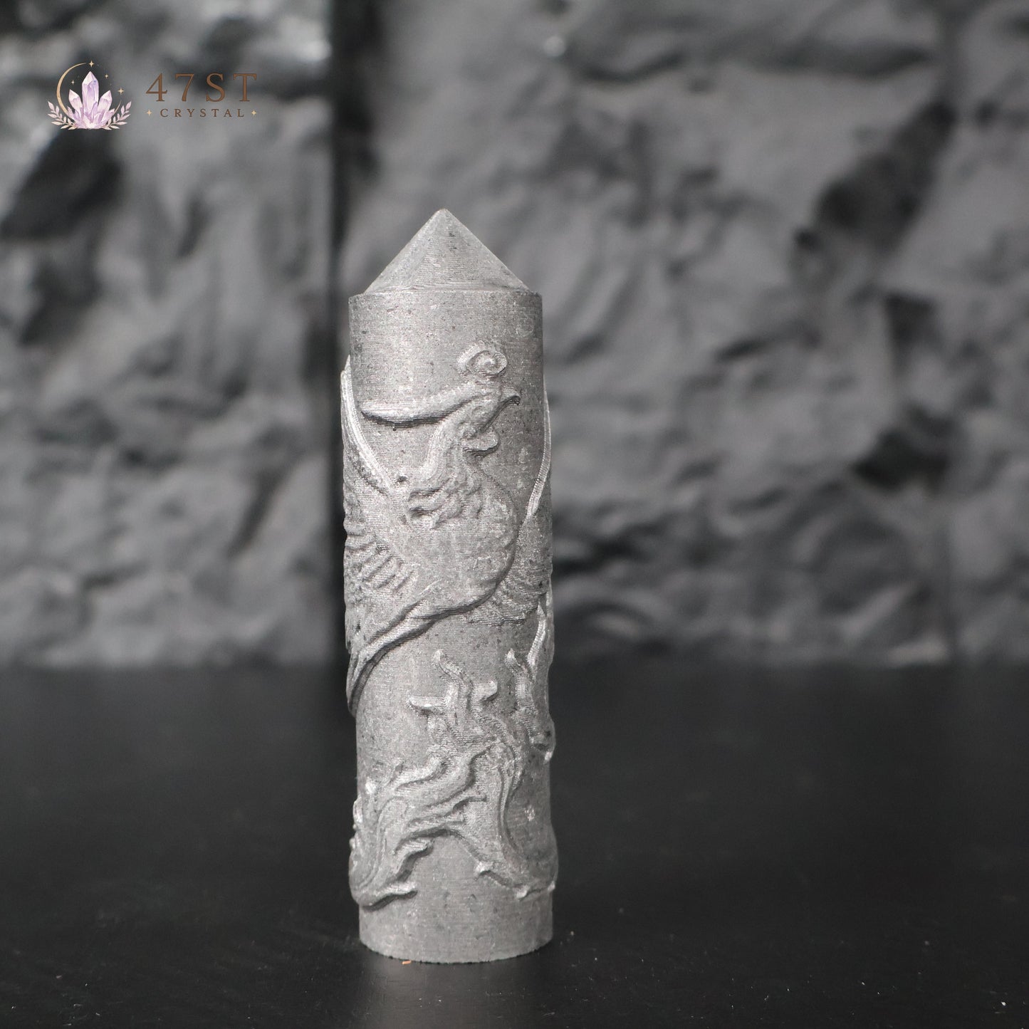 Shungite Phoenix Carved Tower