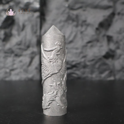 Shungite Phoenix Carved Tower