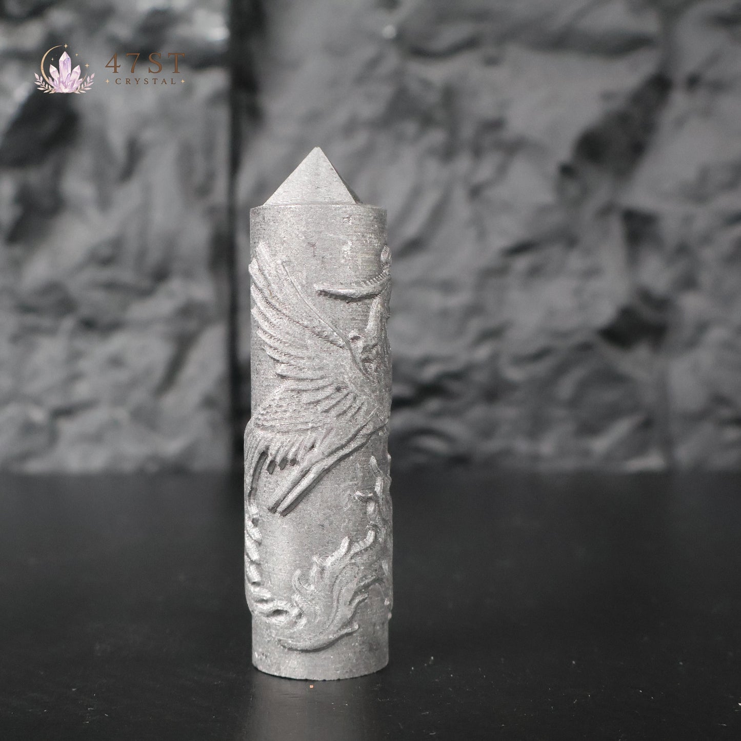 Shungite Phoenix Carved Tower