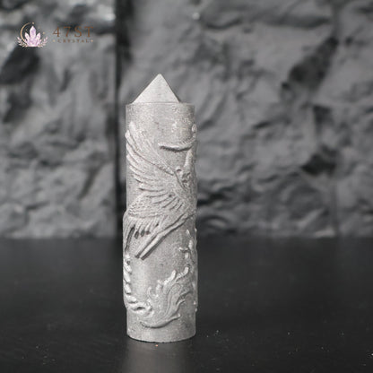 Shungite Phoenix Carved Tower