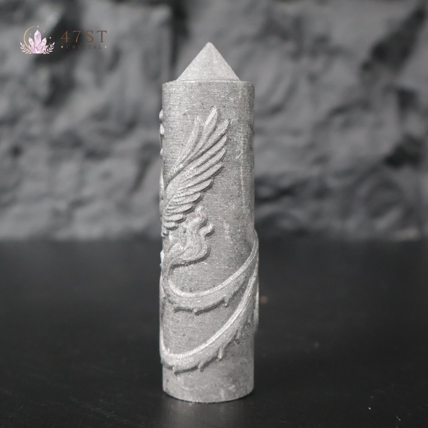 Shungite Phoenix Carved Tower