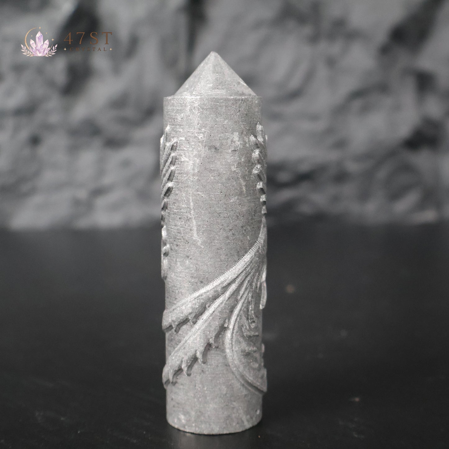 Shungite Phoenix Carved Tower