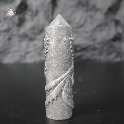Shungite Phoenix Carved Tower