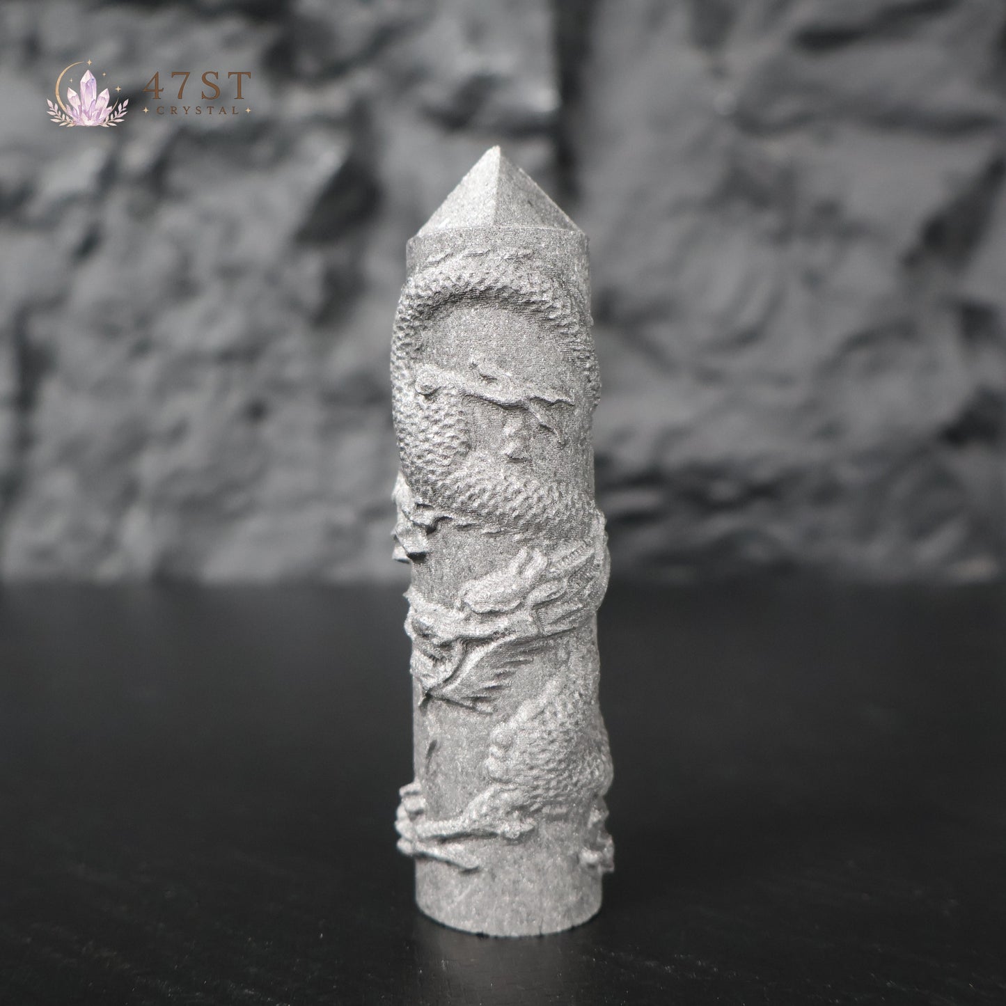 Shungite Dragon Carved Tower
