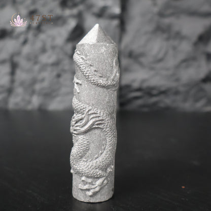 Shungite Dragon Carved Tower
