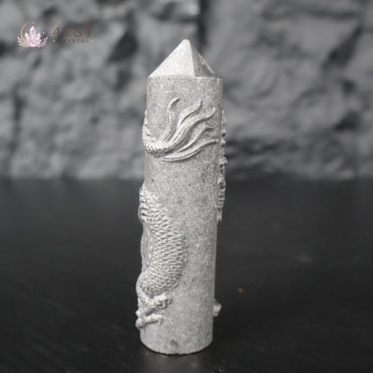 Shungite Dragon Carved Tower