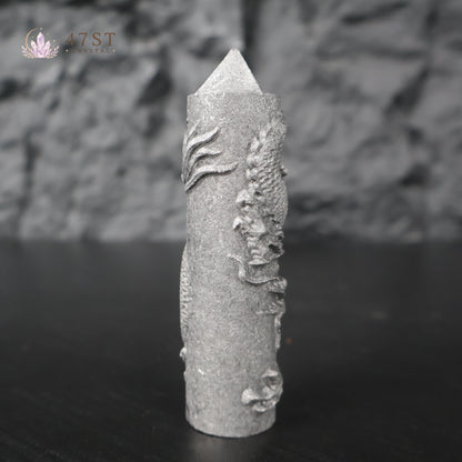 Shungite Dragon Carved Tower
