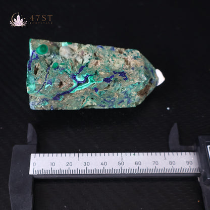 Azurite with Malachite Tower