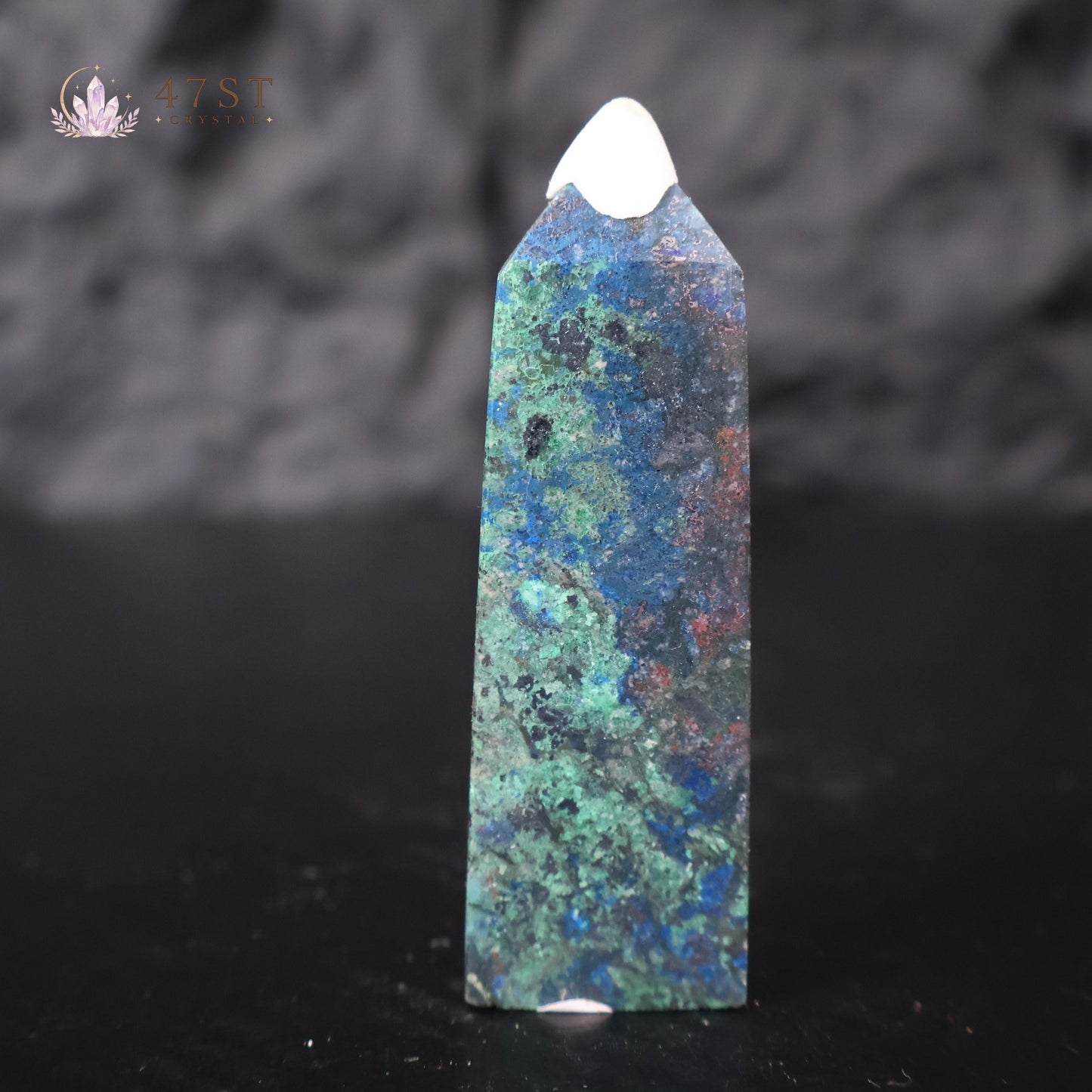 High-Quality Azurite with Malachite Tower