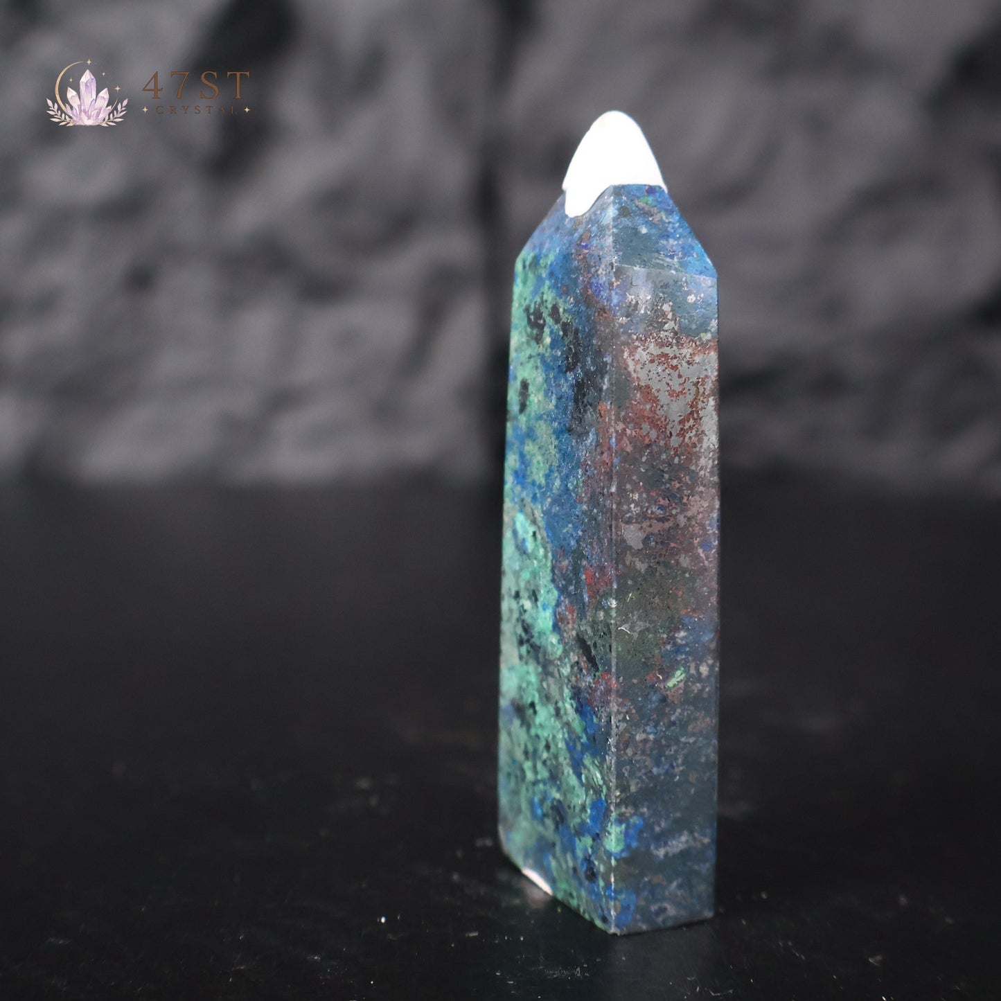 High-Quality Azurite with Malachite Tower