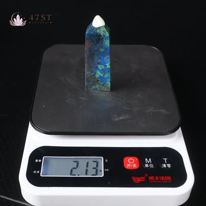 High-Quality Azurite with Malachite Tower