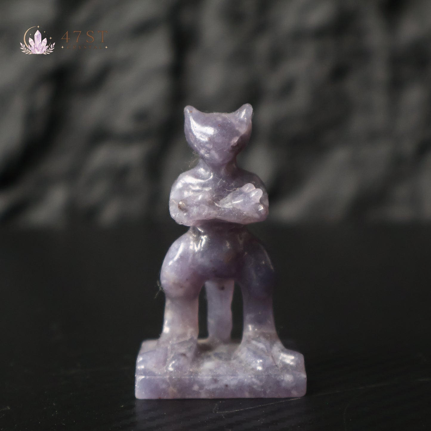 Lepidolite Bastet Carving