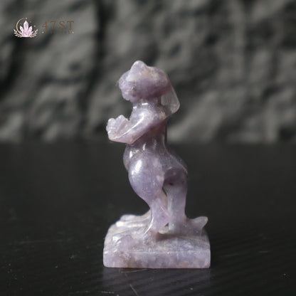 Lepidolite Bastet Carving