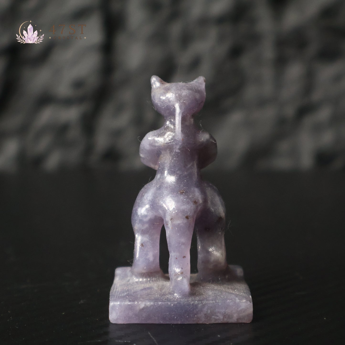 Lepidolite Bastet Carving