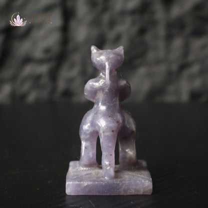 Lepidolite Bastet Carving