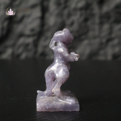 Lepidolite Bastet Carving