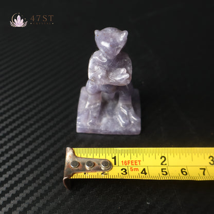 Lepidolite Bastet Carving