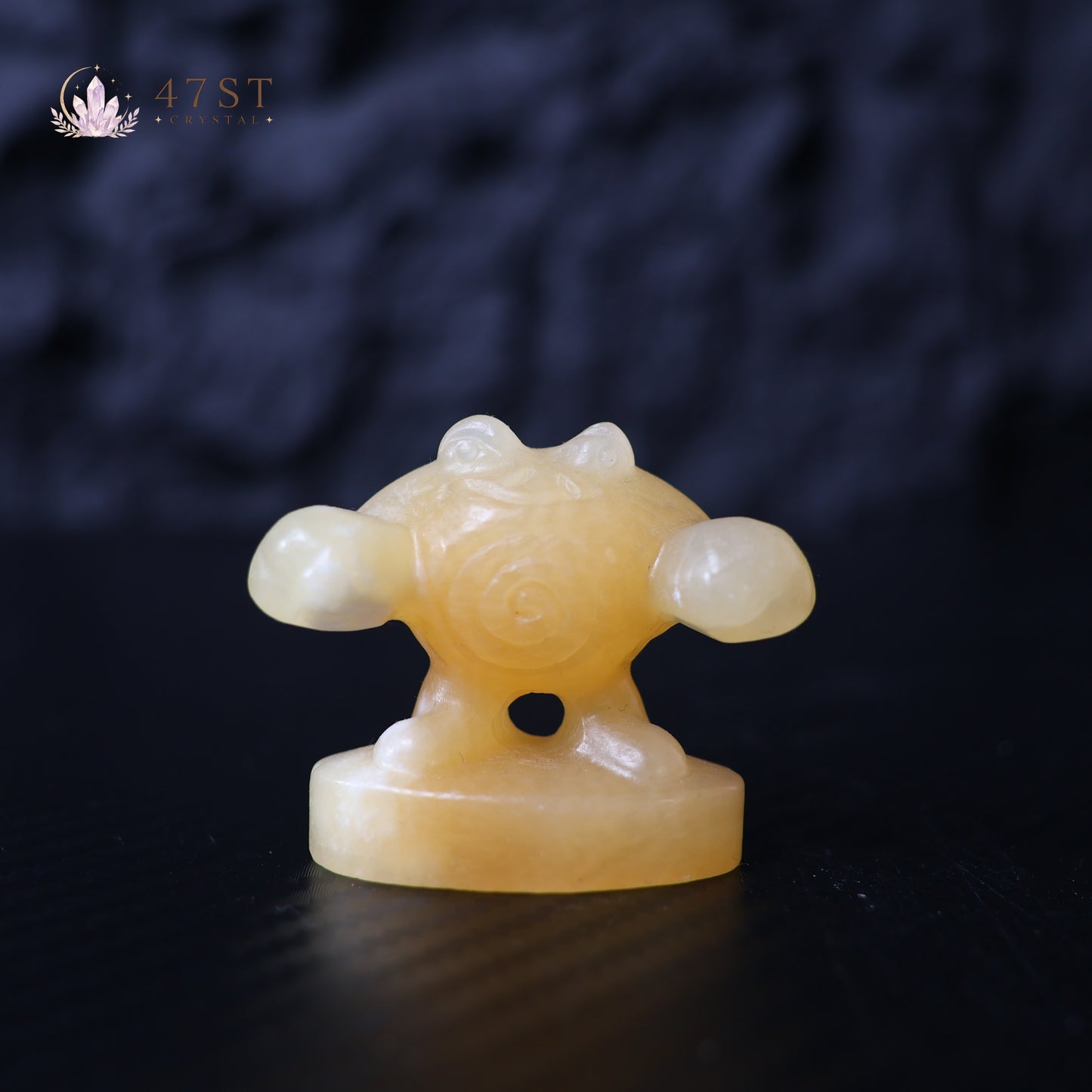 Orange Calcite Poliwhirl Carving