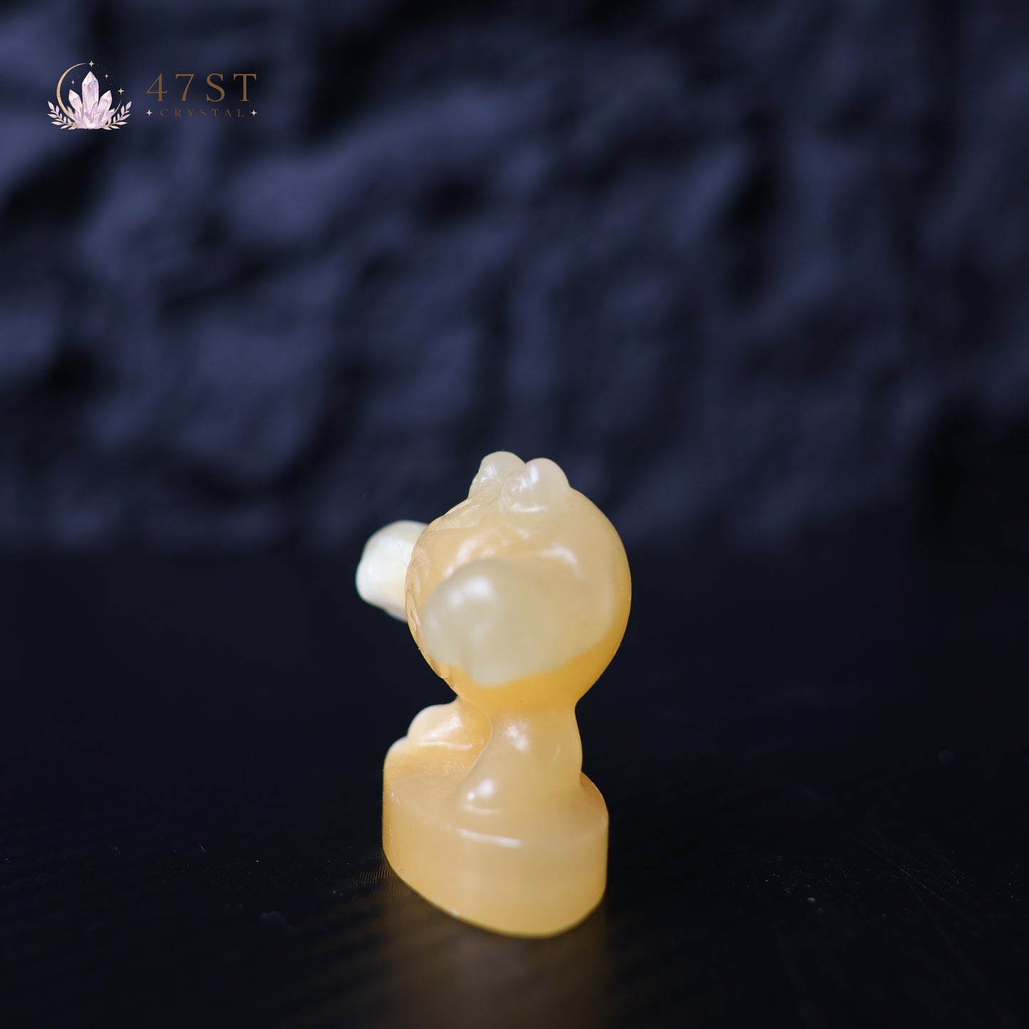 Orange Calcite Poliwhirl Carving