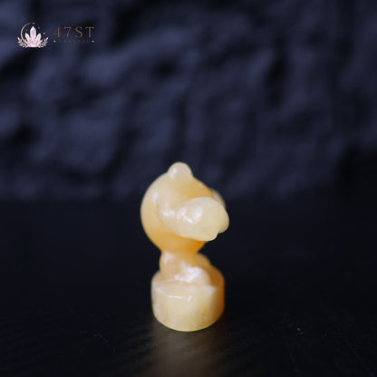 Orange Calcite Poliwhirl Carving