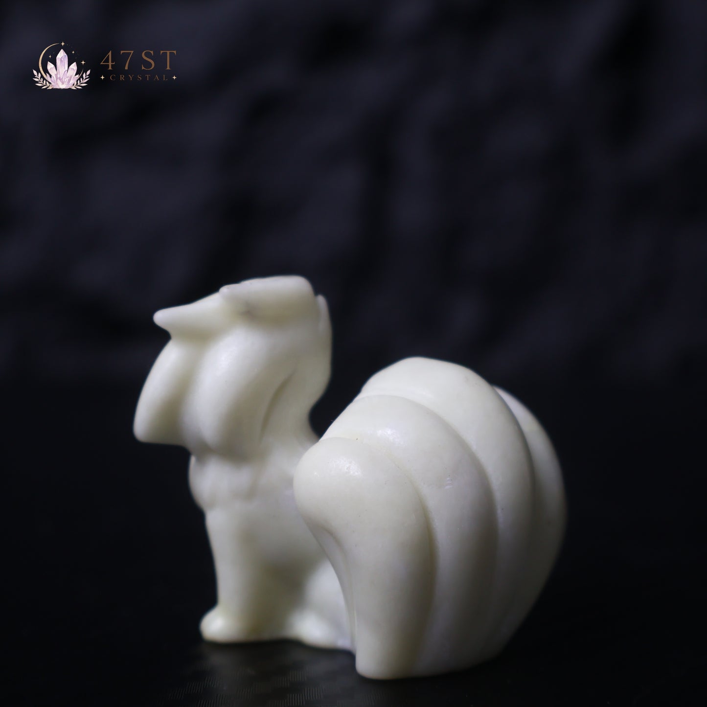 White Jade Ninetales Carving