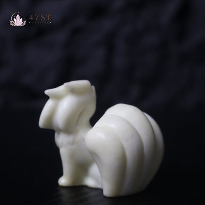 White Jade Ninetales Carving