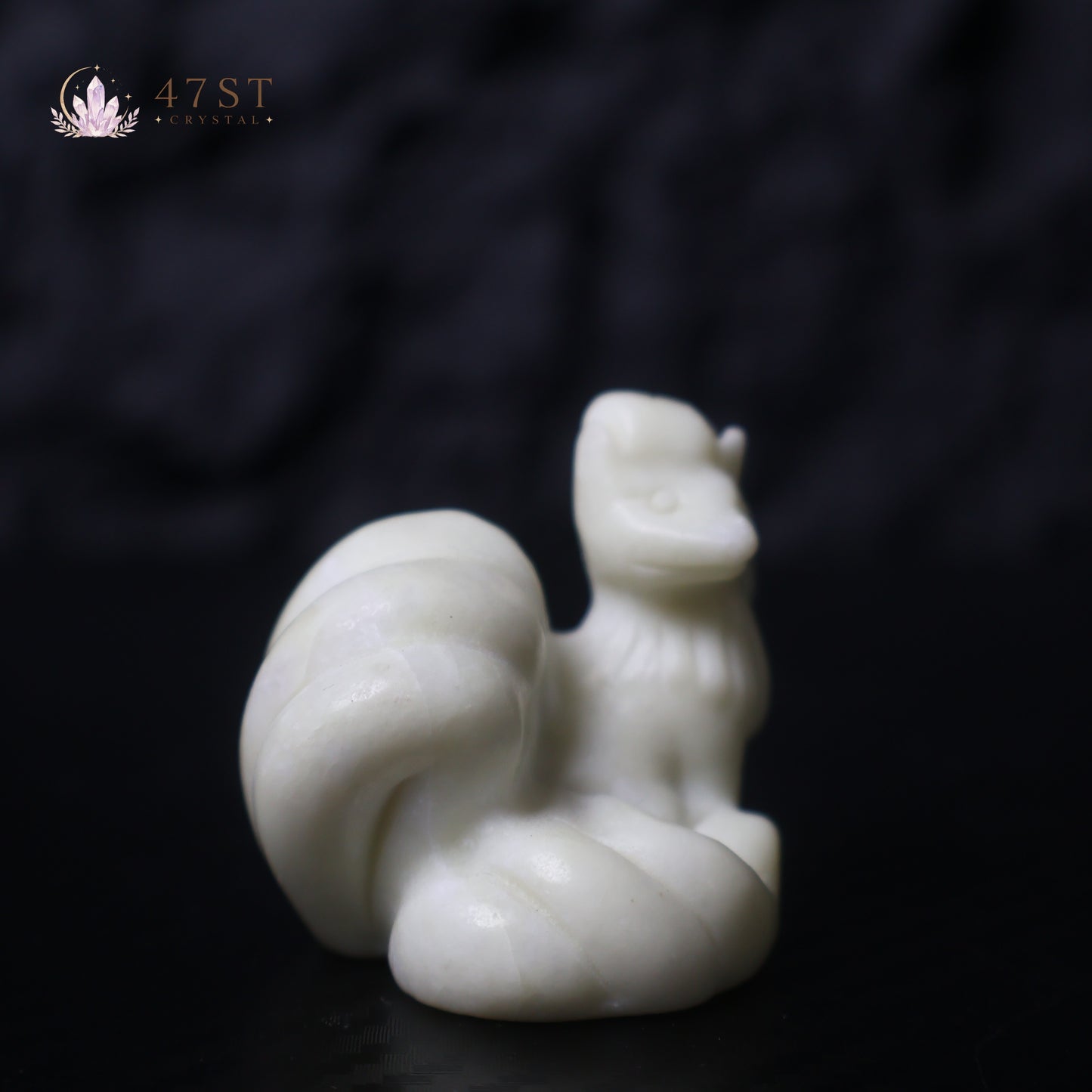 White Jade Ninetales Carving